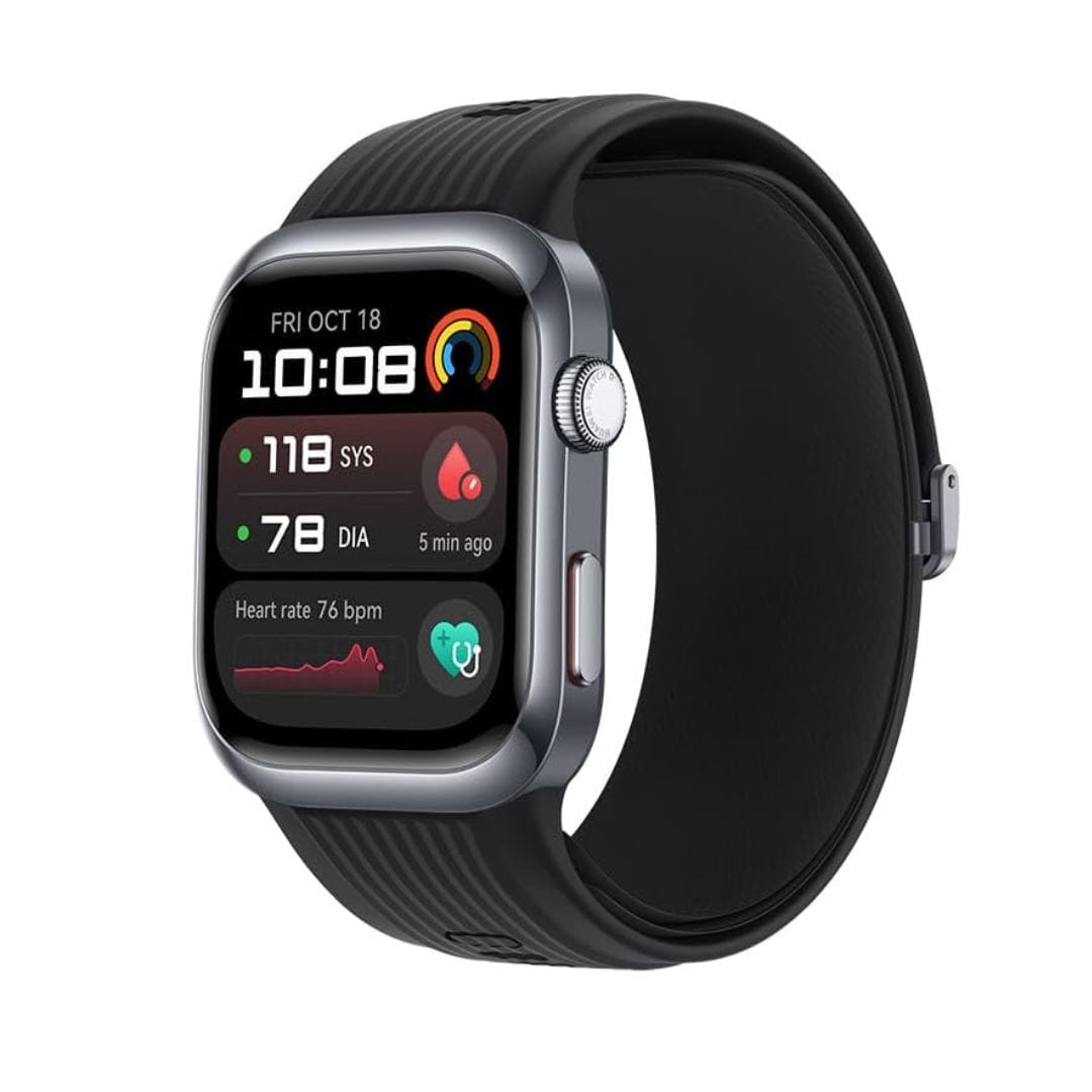 Huawei Watch D2 — smartwatch com aferição de pressão arterial validada clinicamente, indicado para monitoramento de saúde em idosos
