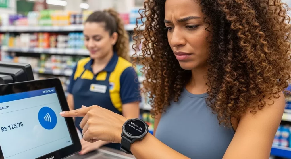 Meu pagamento por aproximação no smartwatch falhou
