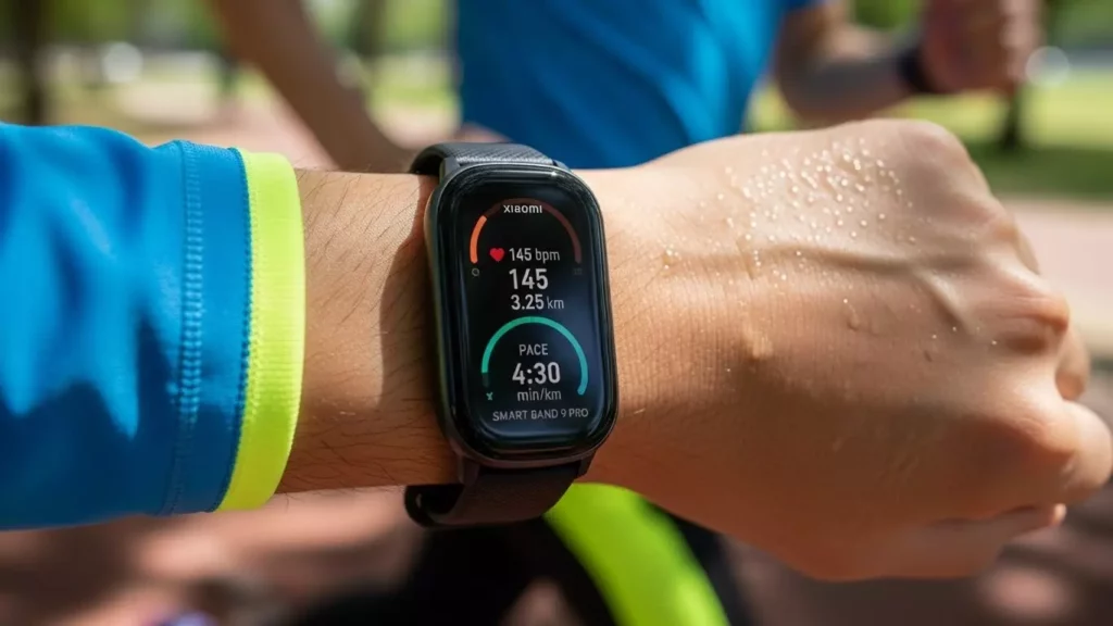 Xiaomi Smart Band 9 Pro sendo testada em treino de corrida, a melhor opção de entrada da Xiaomi para atletas em 2025.