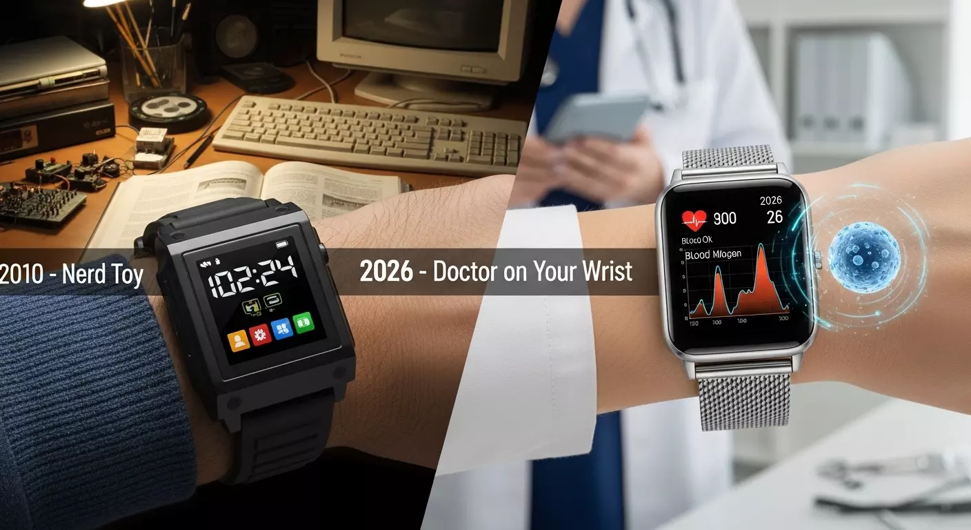 A Evolução dos Smartwatches (2010 a 2026) De Brinquedo de Nerd a Médico no Pulso (2)
