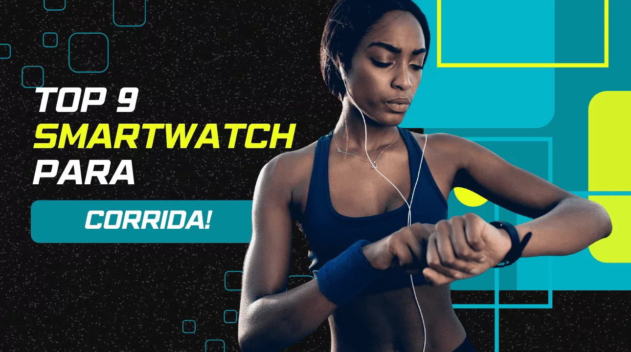 Mulher praticando esporte e usando um smartwatch